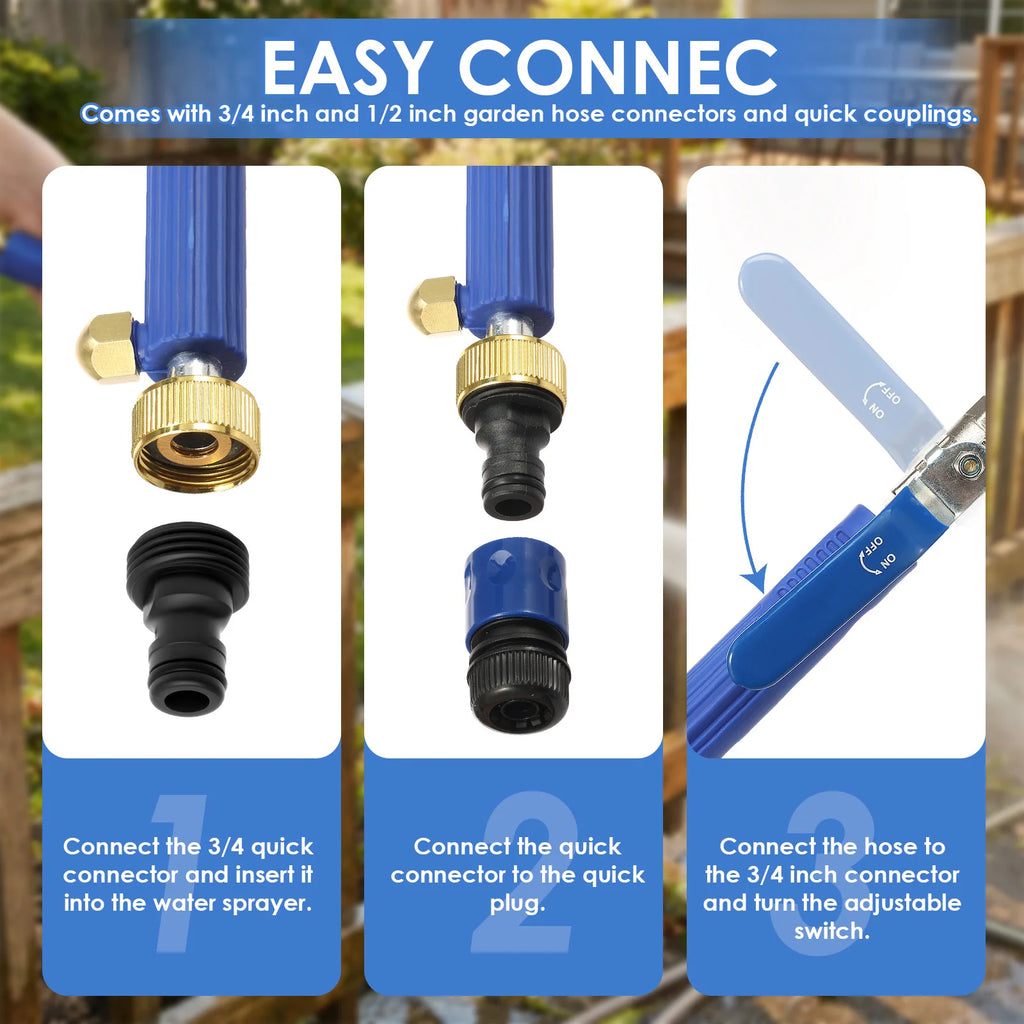 Jet Nozzle High Pressure Hose Nozzle with Extension Wand for Garden Hose Power Washer Wand 2 Replaceable Nozzle Quick Connectors Zpaxo