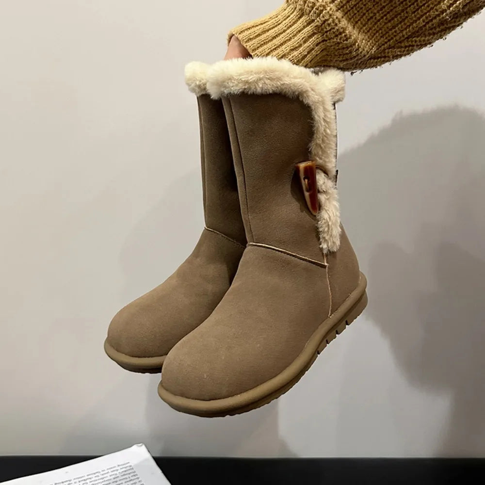 Classic Plush Snow Boots Mavericks Women's Wool Warm Winter Shoes 2025
