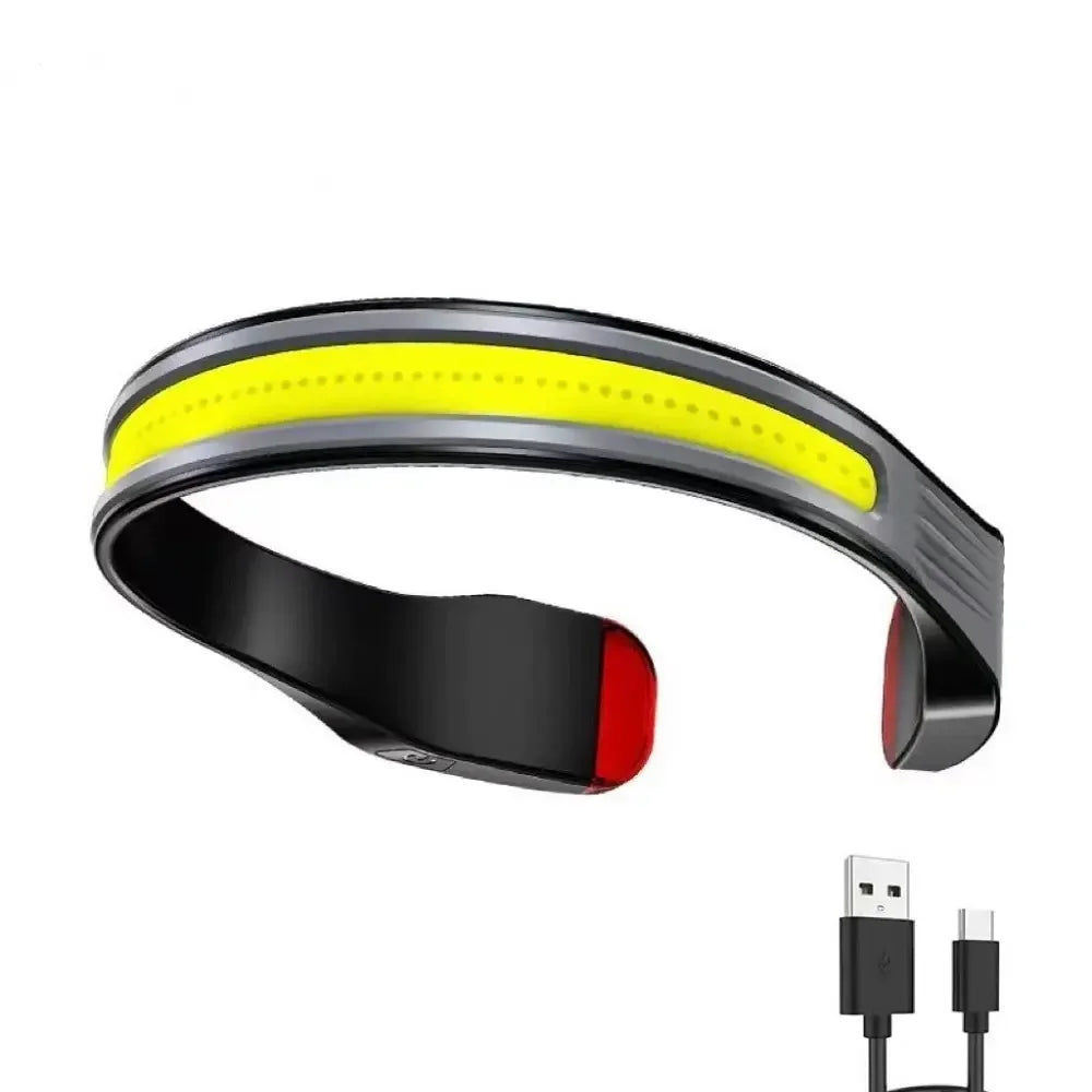 ESMARTER COB Rechargeable Headlamp – 3 Modes & Red Tail Light