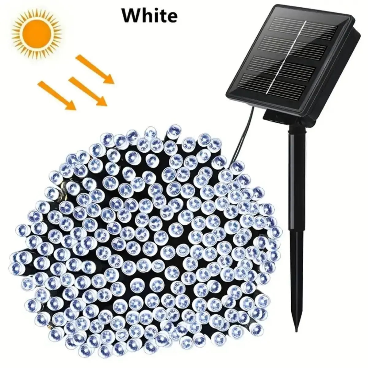 7M 12M 22M Solar Energy Decorative Lights Courtyard Waterproof LED Zpaxo White 7M50LED