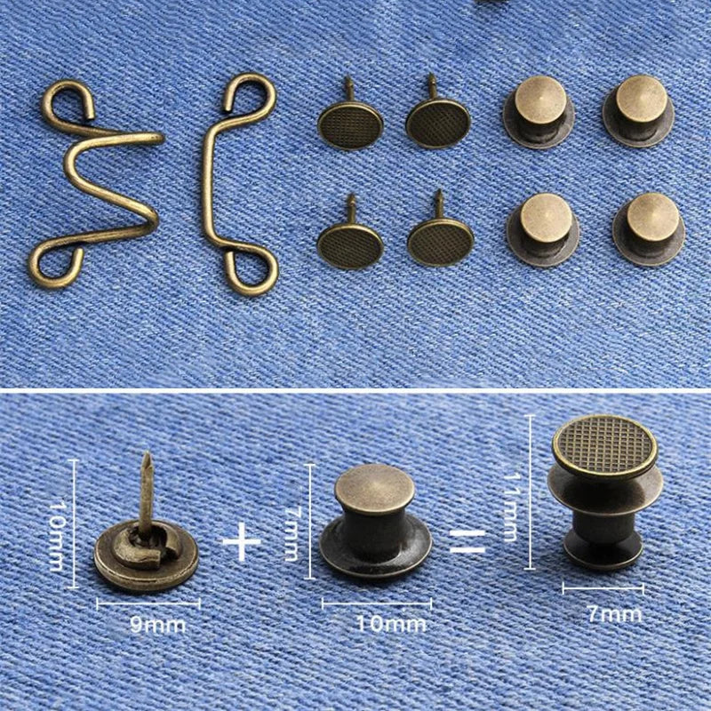 1 Adjustable Jean Button Pins Detachable Metal Pants Snap Fastener
