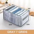 Folding Storage Pouch Laundry Organizer in The Closet Underwear Drawers Storage Bedroom Cabinet Socks Bra Storage PantsOrganizer Zpaxo grey 7 girds handle