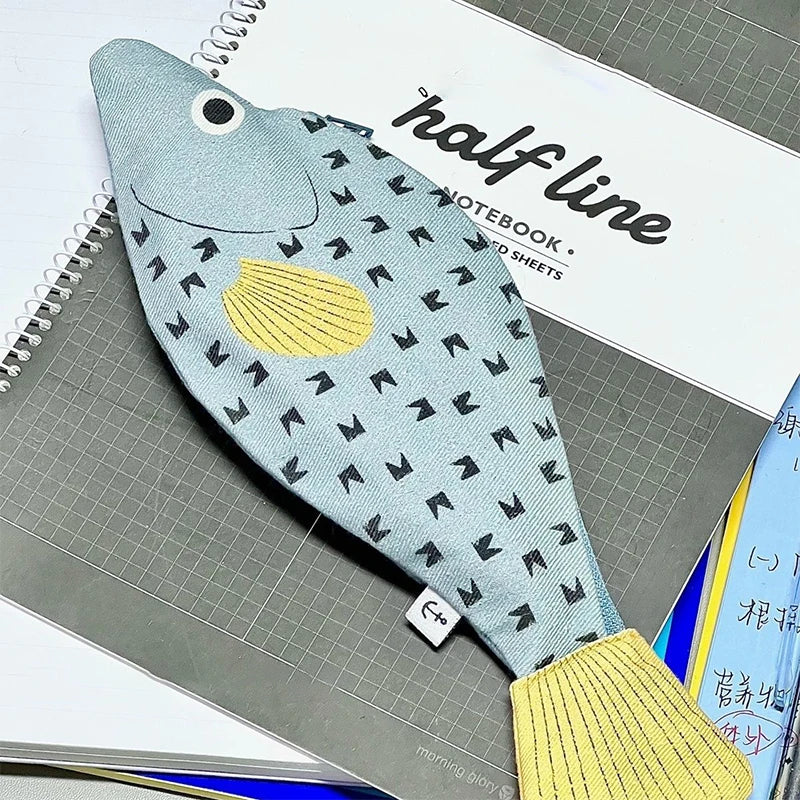 Fish Shape Novelty Pencil Case Pen Bag Coin Purse Funny Pouch Zpaxo Default Title