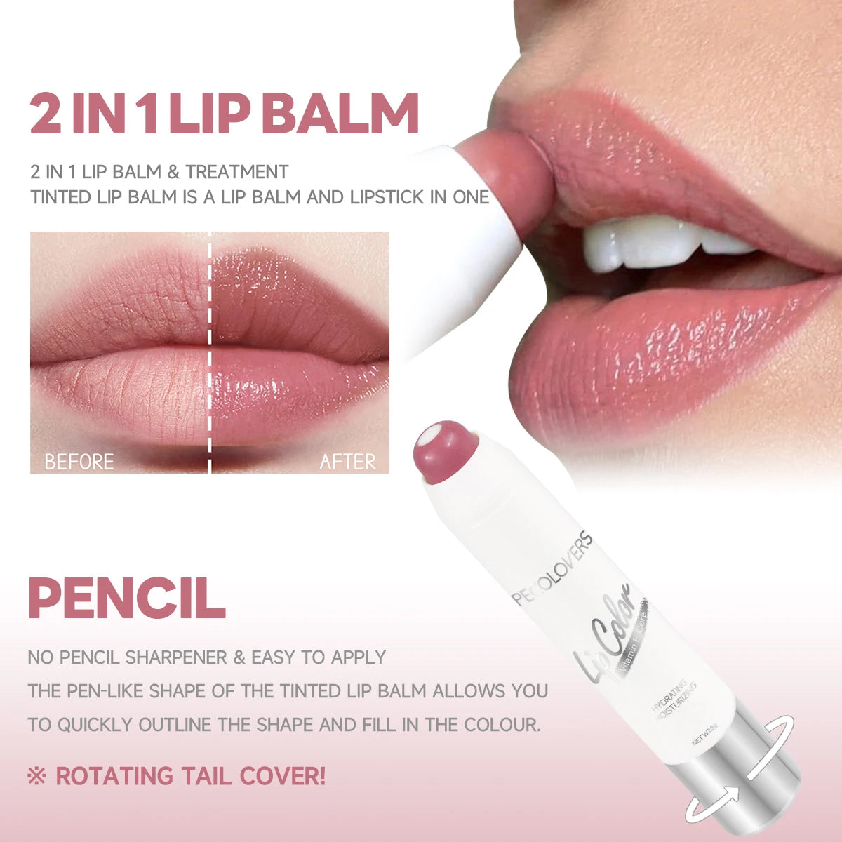 Moisturizing Nourishing Lipstick Easy Lip Glaze Rotating Pen Gloss Zpaxo