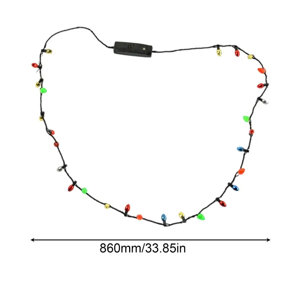 Christmas Light Bulb Necklace Costume Accessories Holiday Accessories Party Favors Light Up Necklace Bulb for Kids Men Women Zpaxo Colorful