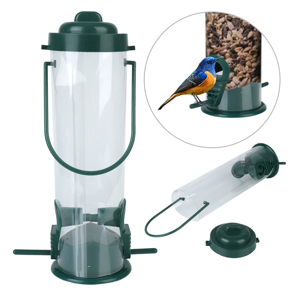 Bird Feeder Outdoor Decoration Wild Bird Seed Feeder Bird Feeding Tool Bird Tableware Hanging Garden Paddock Zpaxo