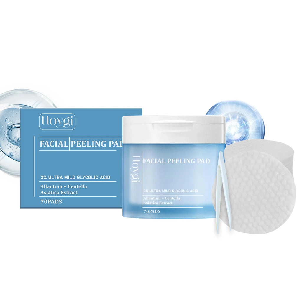Hoygi Salicylic Acid Exfoliating Pads for Face 70pcs Gentle Skin Brightening Toner Wipes with Glycolic Acid for Smooth Texture Zpaxo 1BOX(70PCS)