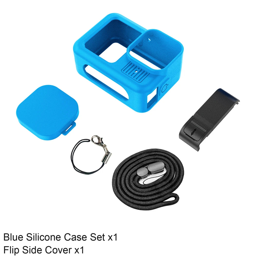 Silicone Case Gopro Hero 13 Black Tempered Glass Screen Protector