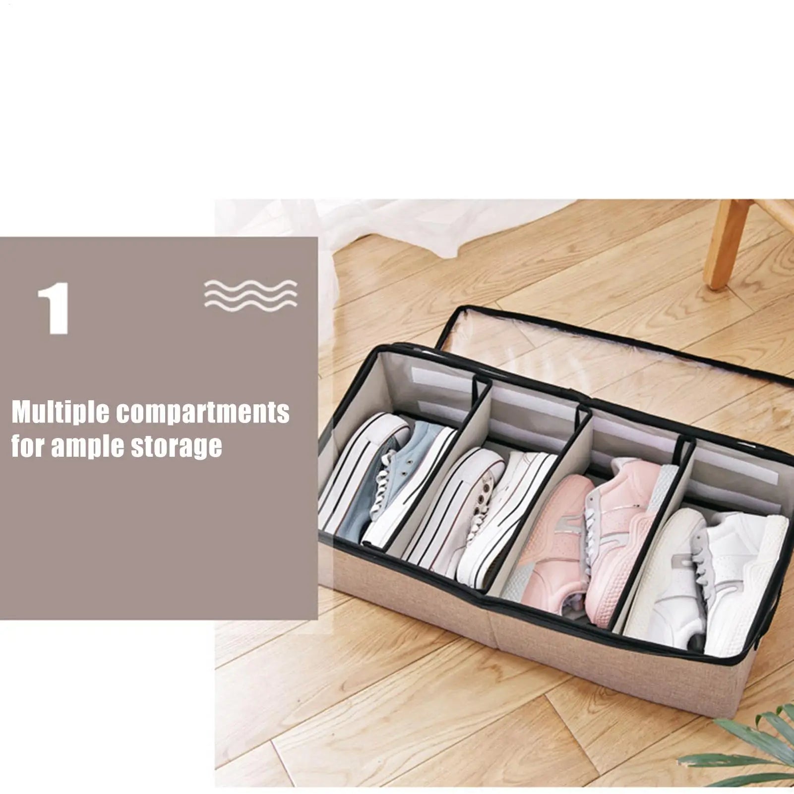 Under Bed Storage Foldable Clear Lid Handles Bins Closet Bedroom