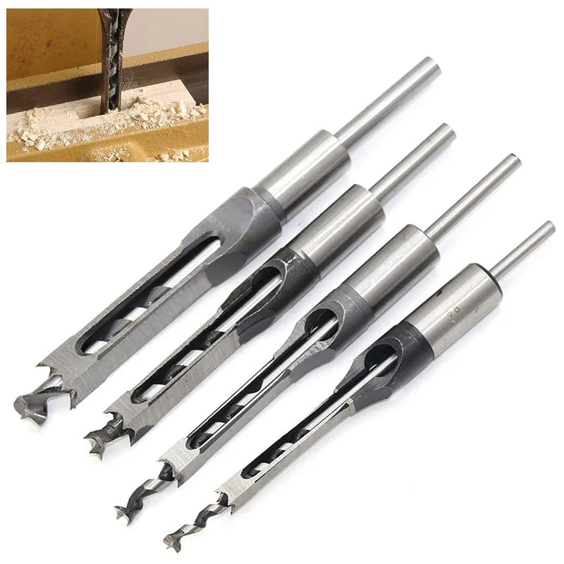 Woodworking Square Drill Bits HSS Twist Hole Auger Mortising Chisel Zpaxo