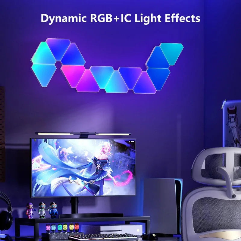 Smart Lights Panel LED Triangle RGBIC Game Sync Voice Control WIFI Zpaxo