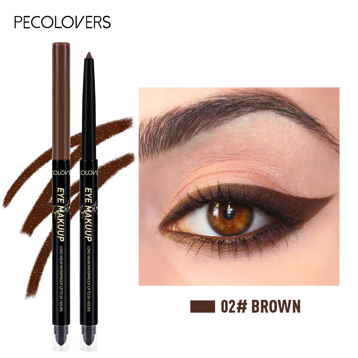 Waterproof Sweatproof Black Eyeliner Pencils Long Lasting Stain-proof Zpaxo 02
