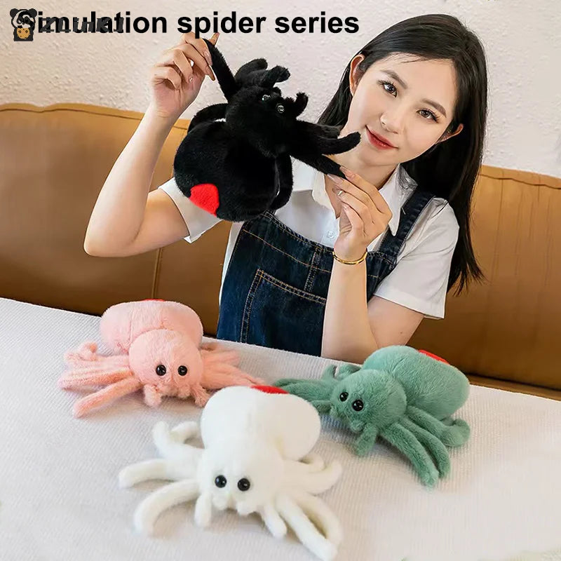 ▶1PCS Cute 25cm Plush Toy Plush Reptile Simulation Spider Hallows' Day Crawling Pet Doll Zpaxo