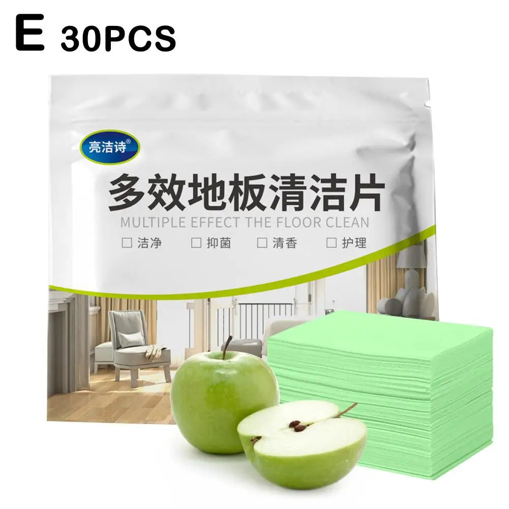 Floor Cleaner Tablets 30-Pack – Water-Soluble Deodorizing Sheets Floor Cleaning Tablets Zpaxo E
