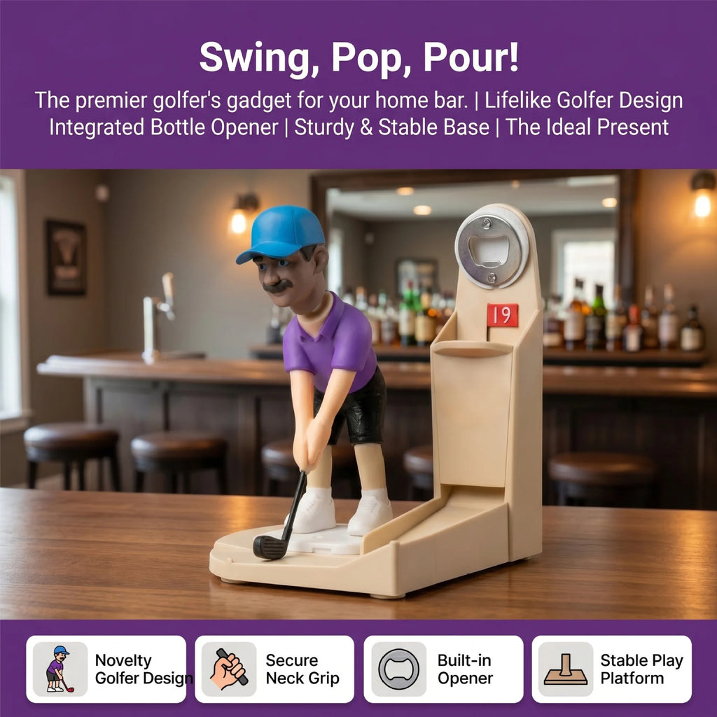 Golf Shot Cap Opener Automatic Beer Launcher Swing Novelty Bar Tool Zpaxo