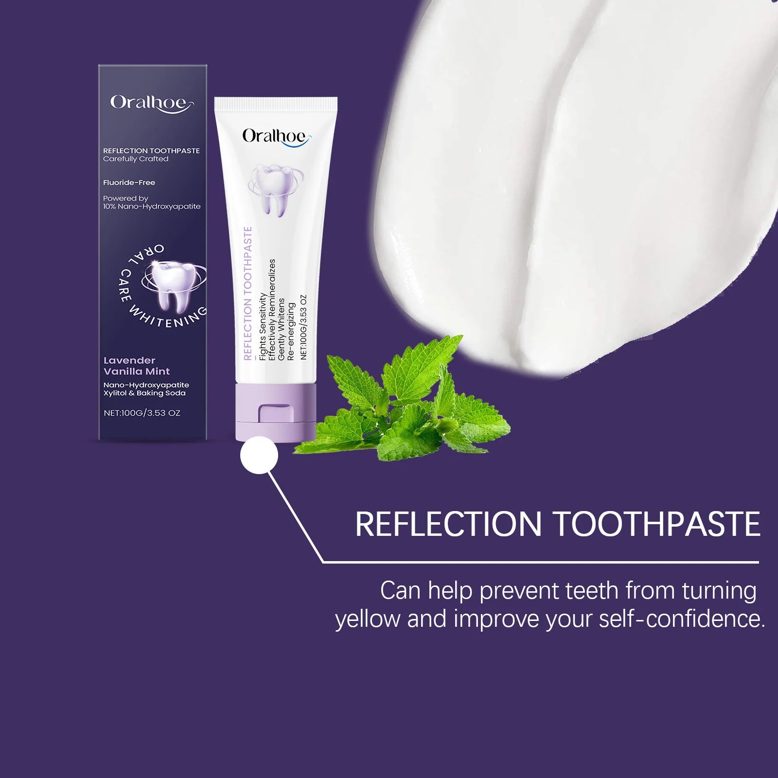 Xylitol Toothpaste Mint Freshness Deep Cleans Teeth Tartar Stains Oral Freshening Dental Hygiene Care Toothpaste Zpaxo