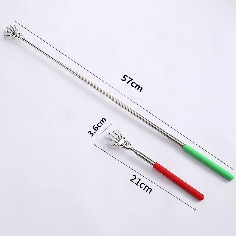 1pcs Stainless Steel Back Scratcher Ghost Hand Telescopic Scratching Massager Portable Adjustable Extendable Itch Massage Tool Zpaxo