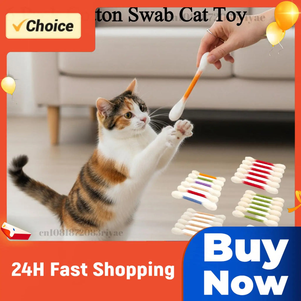 Creative Large Cotton Swab Shaped Catnip Toy 6-pcs Giant Kitten
