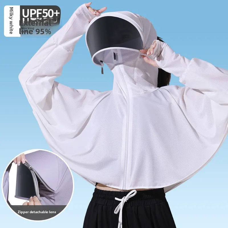 Women's Summer Ice Silk Sun Protection Jacket Lightweight Breathable