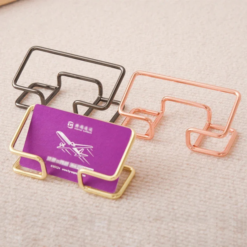Metal Business Card Holder for Desktop – Stylish Office Organizer Business Card Holder Zpaxo
