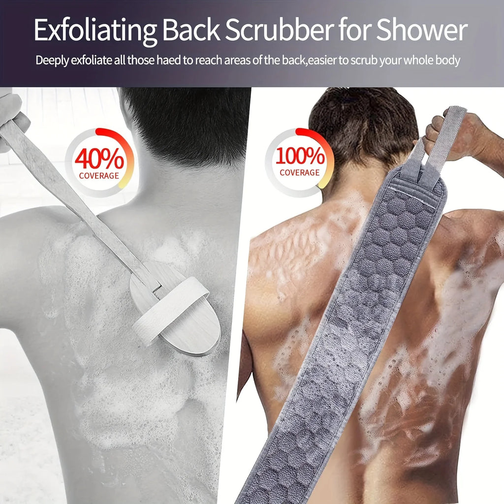 Exfoliating Body Scrubber Back Bath Glove Shower Loofah Sponge Deep
