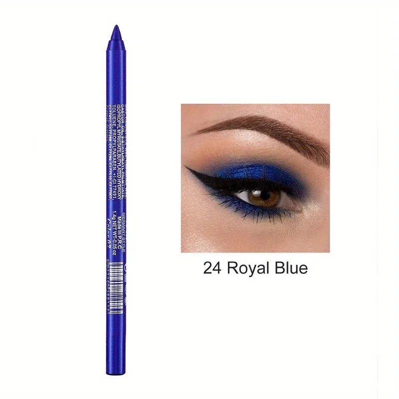 Matte Smooth Blue Black Eyeliner Pencils Waterproof Sweatproof Zpaxo 24