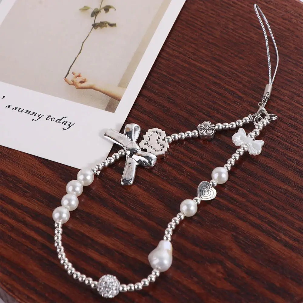 Resin Heart Mobile Phone Chain Beaded Bag Charms Bow Phone Case Pendant Jewelry Anti-lost Y2K Mobile Phone Charms DIY Decor Zpaxo Style C