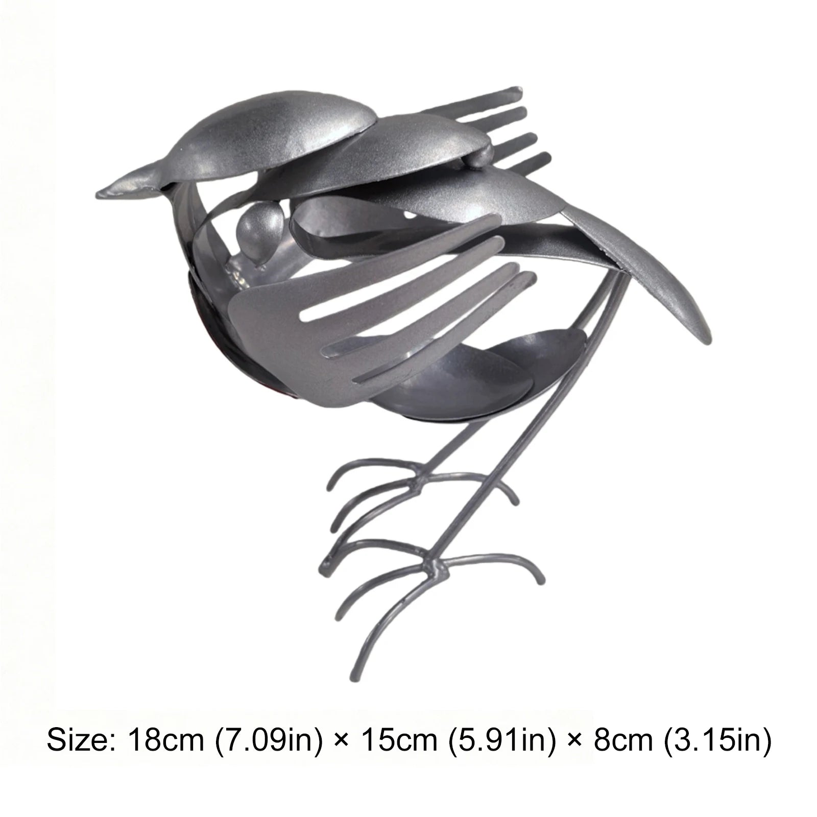 Miniature Scrap Metal Art Sculpture Robin Bird Figurine Small Desktop