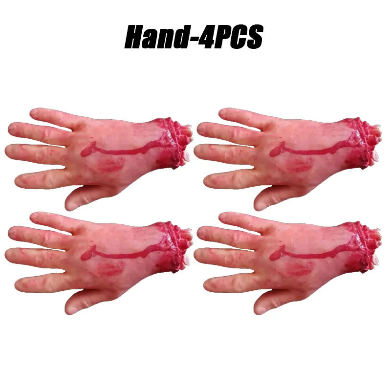 Halloween Fake Bloody Body Parts Realistic Severed Hands Legs Arms