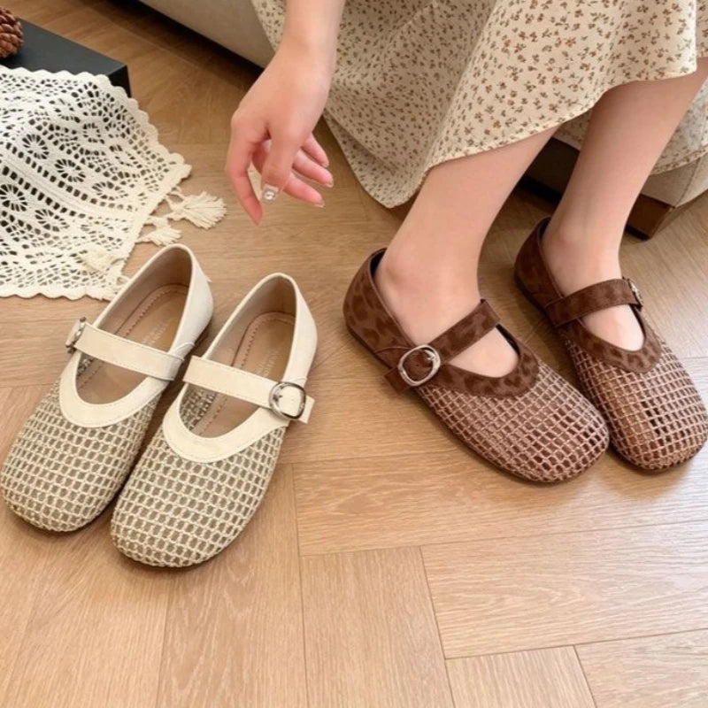 Spring Autumn Women's Hollow Out Breathable Comfortable Single Shoes Zpaxo