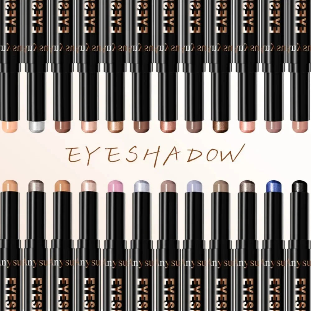 Pearl Metallic Eyeshadow Stick Sparkle Highlight One-Swipe Lazy Eye Shadow Highlighter Brightener Bold Multicolor 3D Eyes Makeup Zpaxo