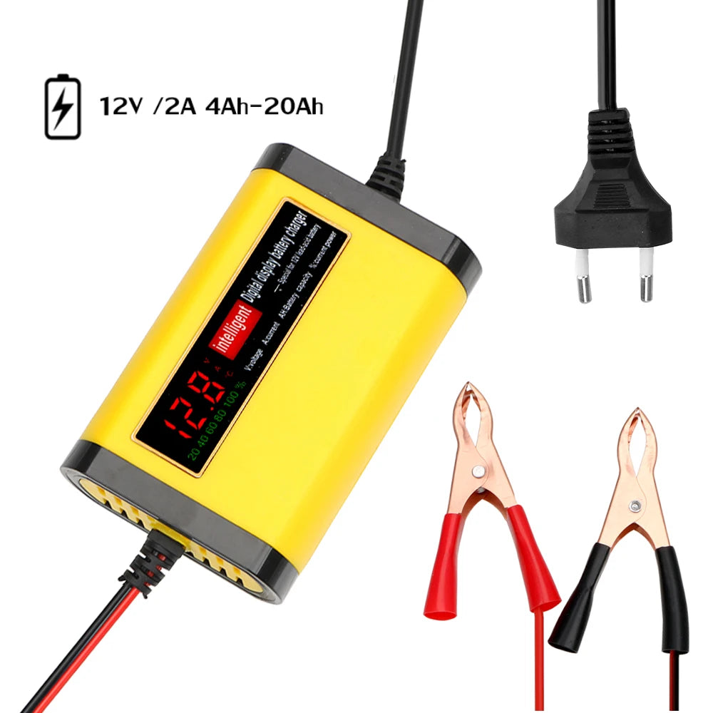 Full Automatic Car Battery Charger 3 Stages Lead Acid AGM GEL