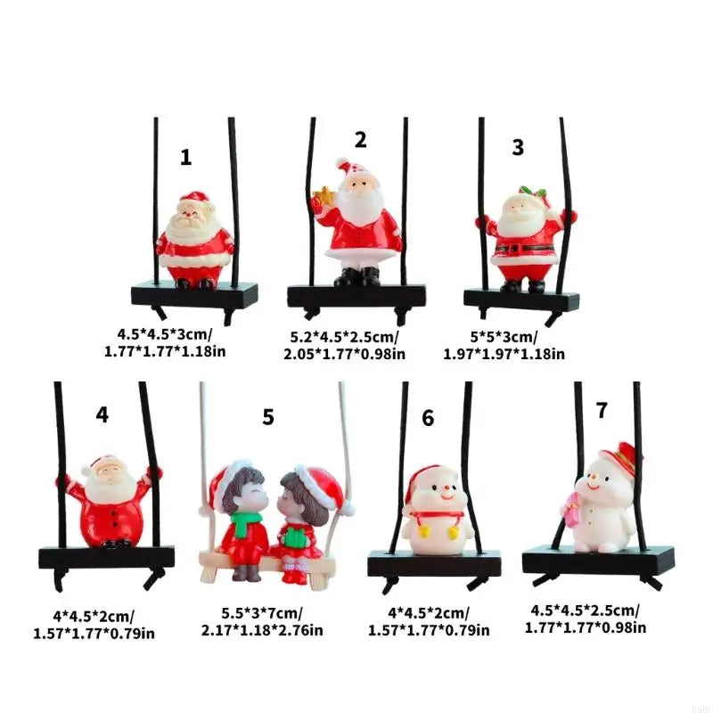 Easy Install Santa Swing Car Hanging Decoration Ornament Christmas