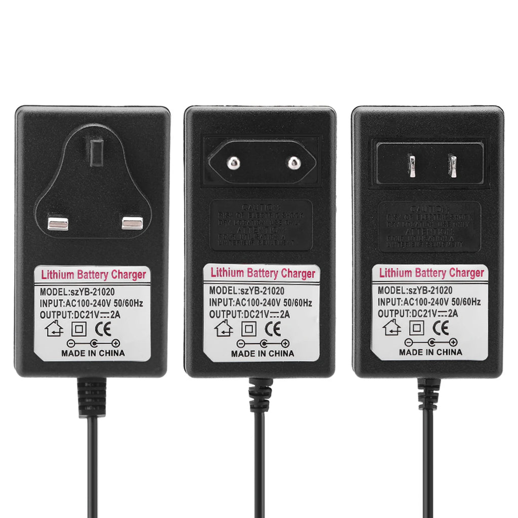 AC 100-240V DC 21V 2A Safe Charge Power Supply Adapter Lithium Ion