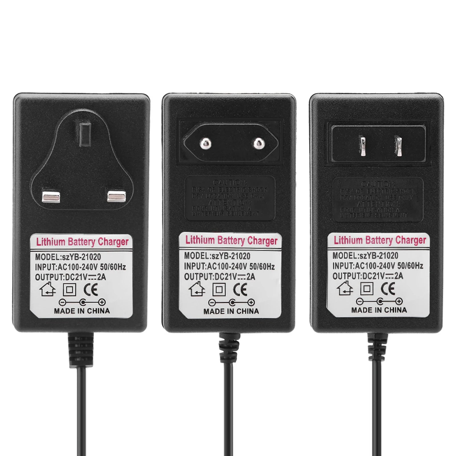 AC 100-240V DC 21V 2A Safe Charge Power Supply Adapter Lithium Ion