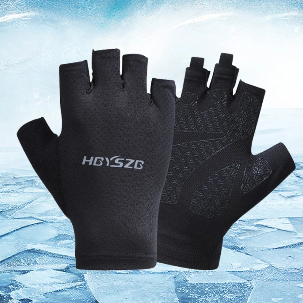 Half Finger Gloves Breathable Bike Riding Gloves Reflective Bike Protection Gloves Bicycle Hiking Gloves for Outdoor Sports Zpaxo