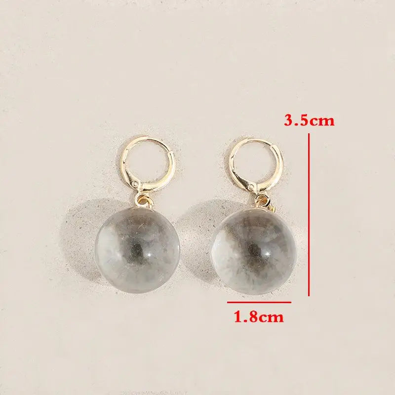 Spherical Glass Dangle Earrings – Women's Fashion Drop Earrings