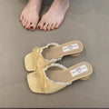 Designer Summer Butterfly-knot Lace Women Slippers Casual Thick Low