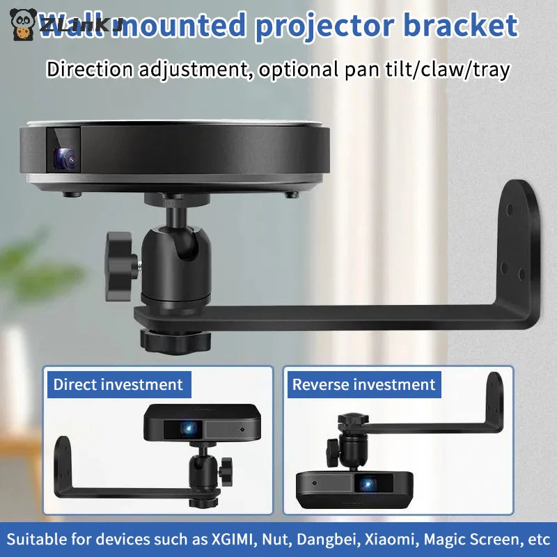▶Portable Projector Bracket 360° Rotatable Wall Mount Beamer Holder Universal 1/4 Screw For XGIMI JMGO Dangbei Projector Stand Zpaxo