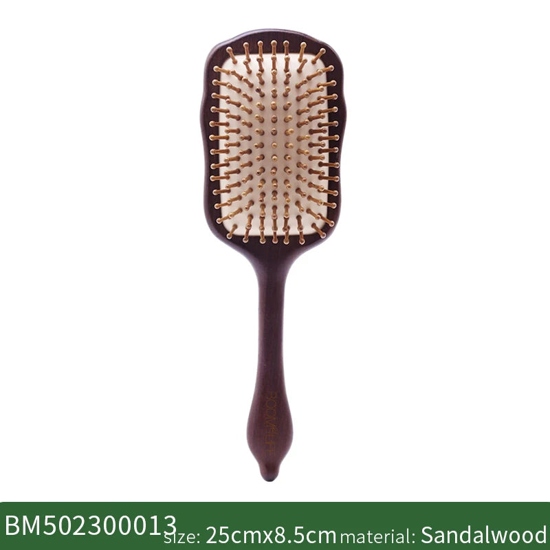 Detangling Hair Brush Women Custom Name Sandalwood HairBrush Wide Tooth Paddle Hairbrush Wood Comb for Hair Massage Scalp Brush Zpaxo Square Big