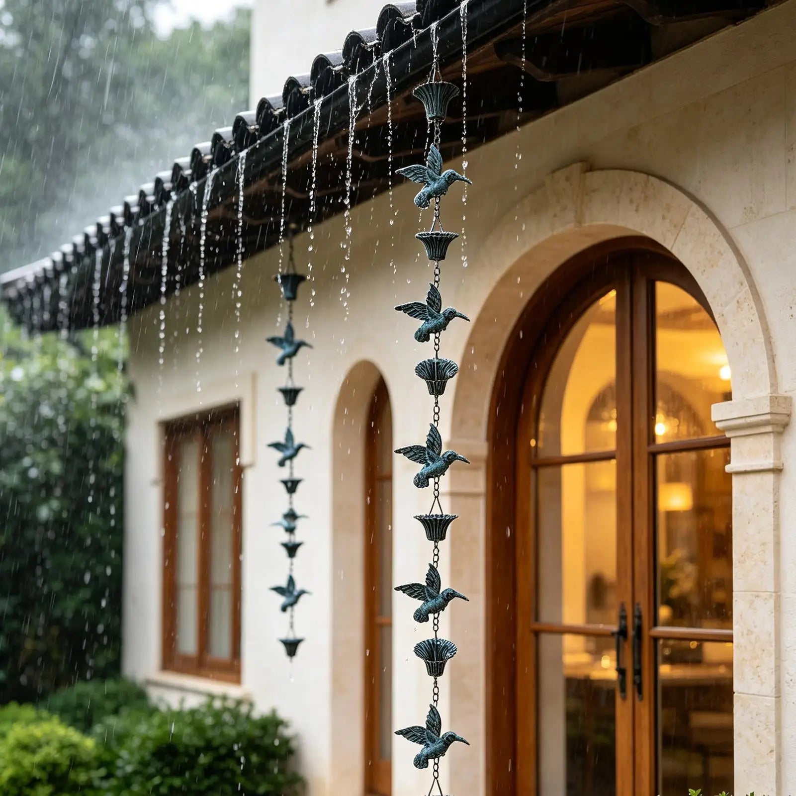 Rain Chains Decorative Iron Hummingbird Shape Replacement Downspout