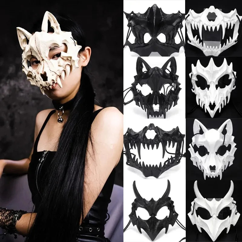 White Wolf Mask Party Accessories Gifts Her Him Holiday Decorations