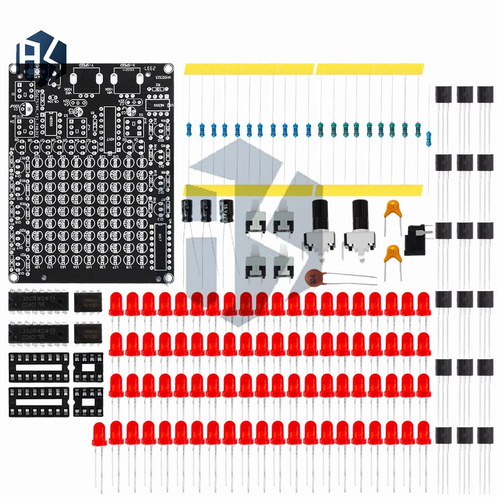 DIY LED Chasing Lights Electronic DC5-9V Tracking Light Game Project Zpaxo