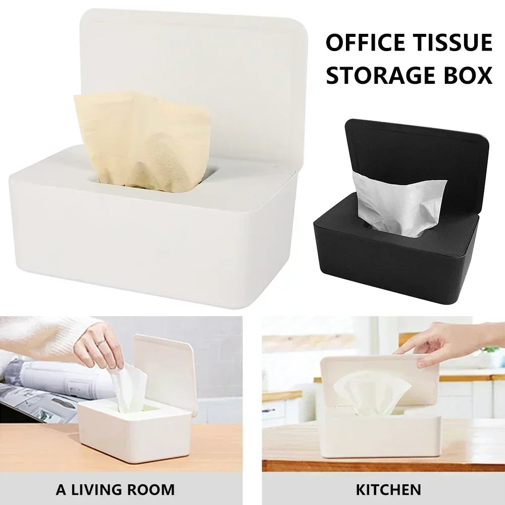 Hot Dustproof Wet Tissue Box with Lid Baby Nappy Wet Tissue Storage Holder Dispenser for Home Car Office Paper Tissue Organizer Zpaxo