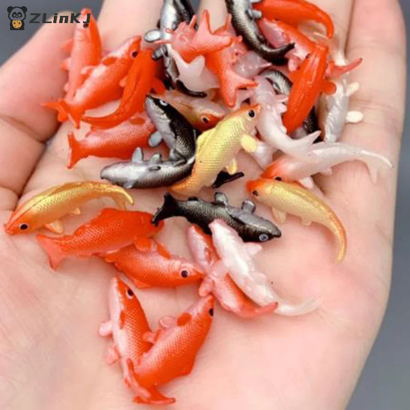 ▶5Pcs Dollhouse Miniature Model Fish Carp Simulation Animals For Kids Toys DIY Decorative Goldfish Figurines Home Decor Ornament Zpaxo