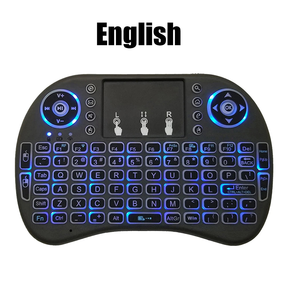 I8 Mini Wireless Keyboard 2.4G Air Mouse Touchpad for Smart TV Wireless Mini Keyboard Zpaxo Classic Black