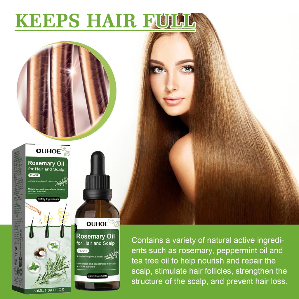 Rosemary Oil for Hair 50ml Scalp Treatment with Coconut Peppermint Oil Nourishing Hair Serum for Shine Strength All Hair Types Zpaxo