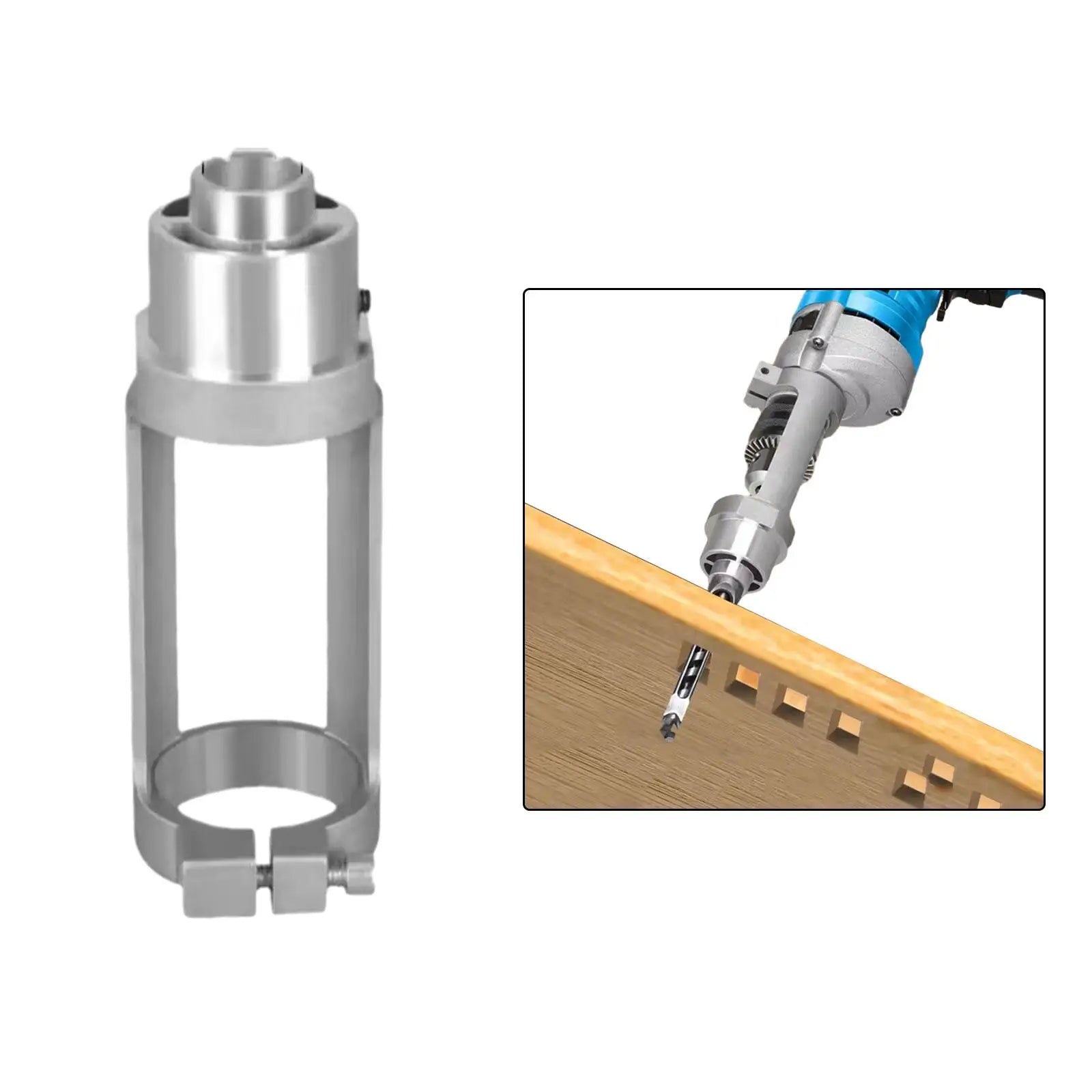Square Hole Drill Bit Adapter Attachment Cast Aluminum Quickly Install or Disassemble Mortise Tool for Hand Electric Drill Zpaxo Default Title