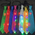 LED Light Up Tie Flashing Necktie Men Sequin Glow Dark Party Supplies