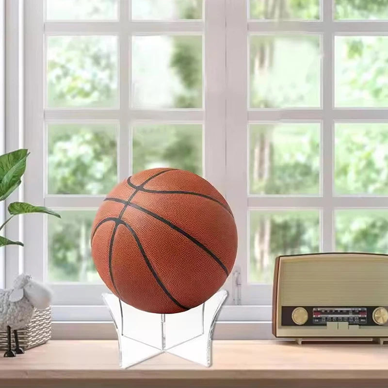 Acrylic Football Display Stand Basketball Deskstop Ball Support
